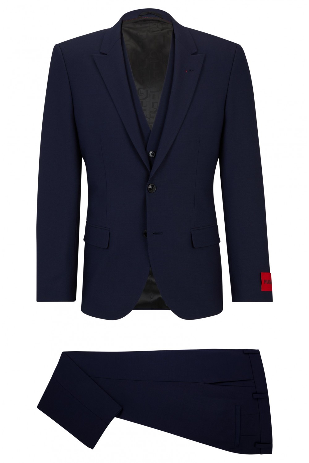 HUGO THREE PIECE SLIM-FIT SUIT DARK BLUE 50495023-405