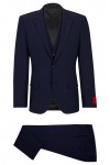 HUGO THREE PIECE SLIM-FIT SUIT DARK BLUE 50495023-405
