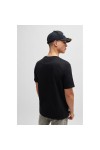 HUGO COTTON JERSEY T-SHIRT WITH DOG ARTWORK BLACK 50504916-001