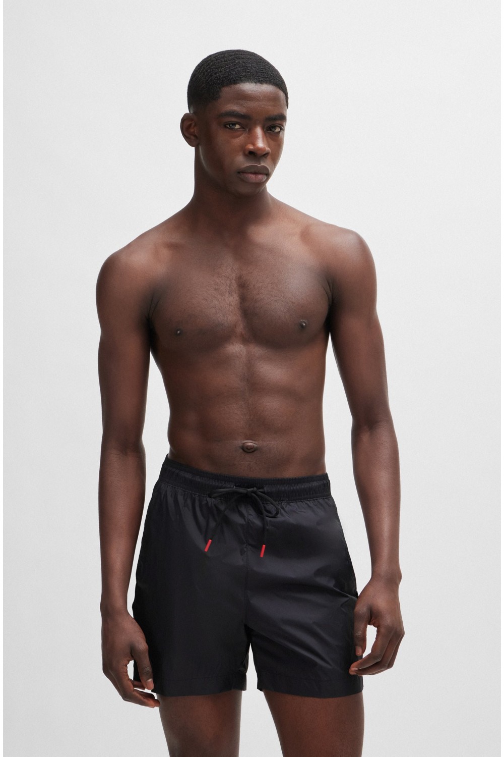 HUGO FULLY LINED SWIM SHORTS WITH LOGO TAPE BLACK 50500973-001