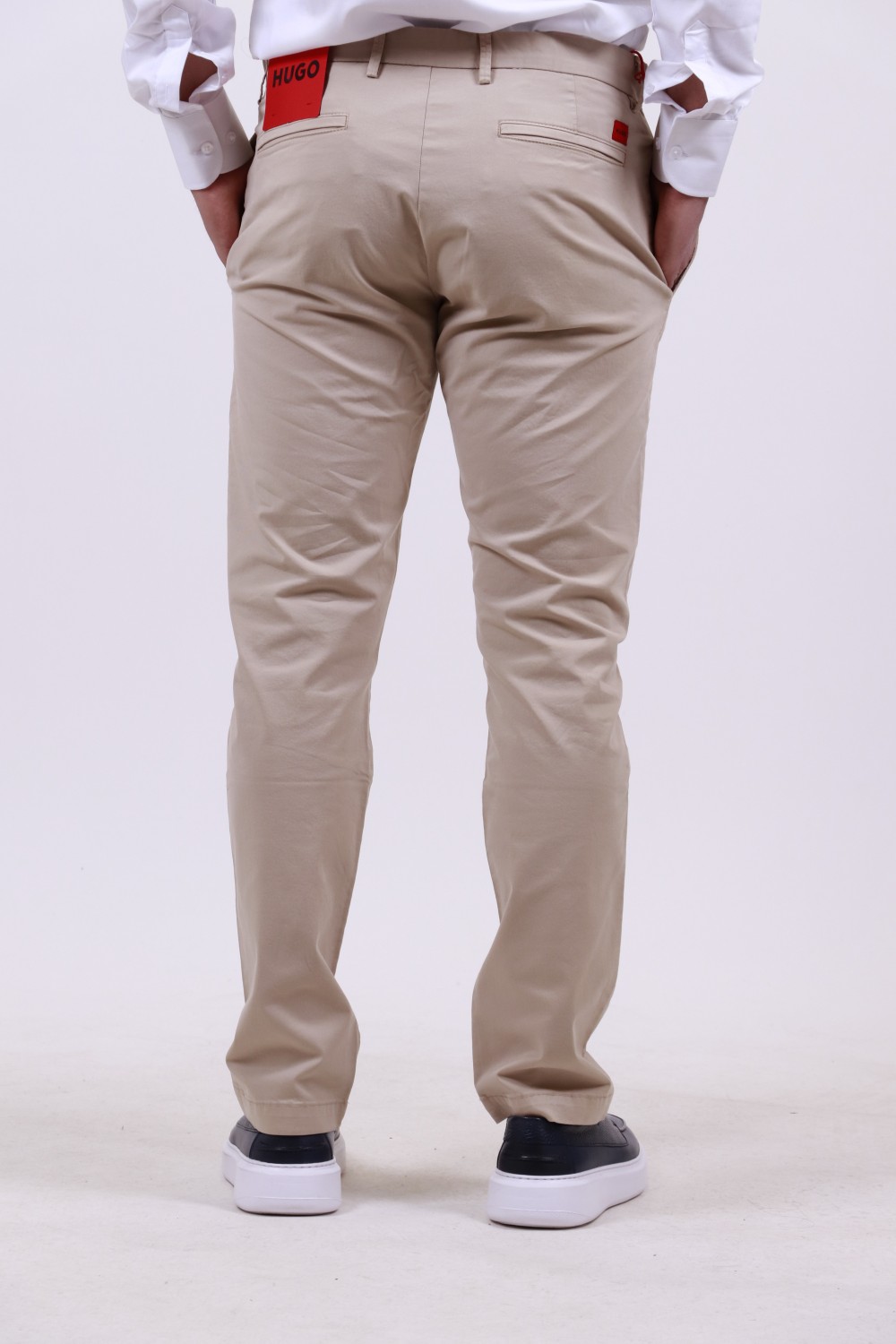 HUGO DAVID222D SLIM FIT CHINO IN STRETCH-COTTON GABARDINE BEIGE 50468314-264