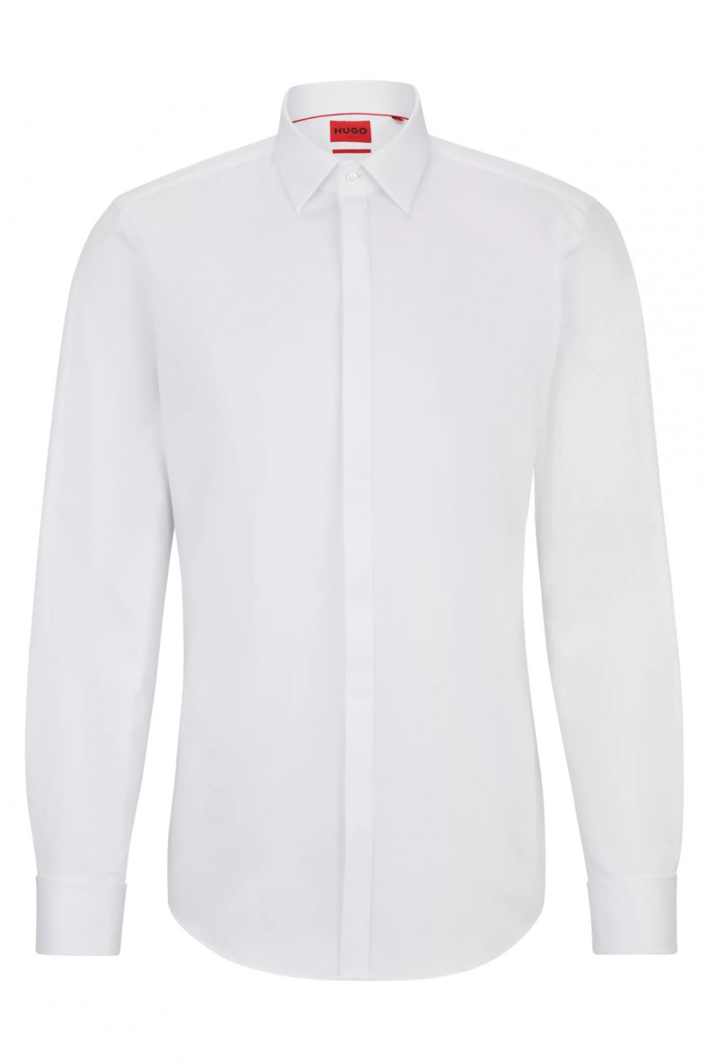 HUGO SLIM-FIT DRESS SHIRT IN STRETCH-COTTON SATIN WHITE 50508549-199