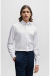 HUGO SLIM-FIT DRESS SHIRT IN STRETCH-COTTON SATIN WHITE 50508549-199