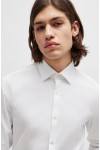 HUGO SLIM-FIT SHIRT IN COTTON WITH A STACKED-LOGO JACQUARD WHITE 50500965-199