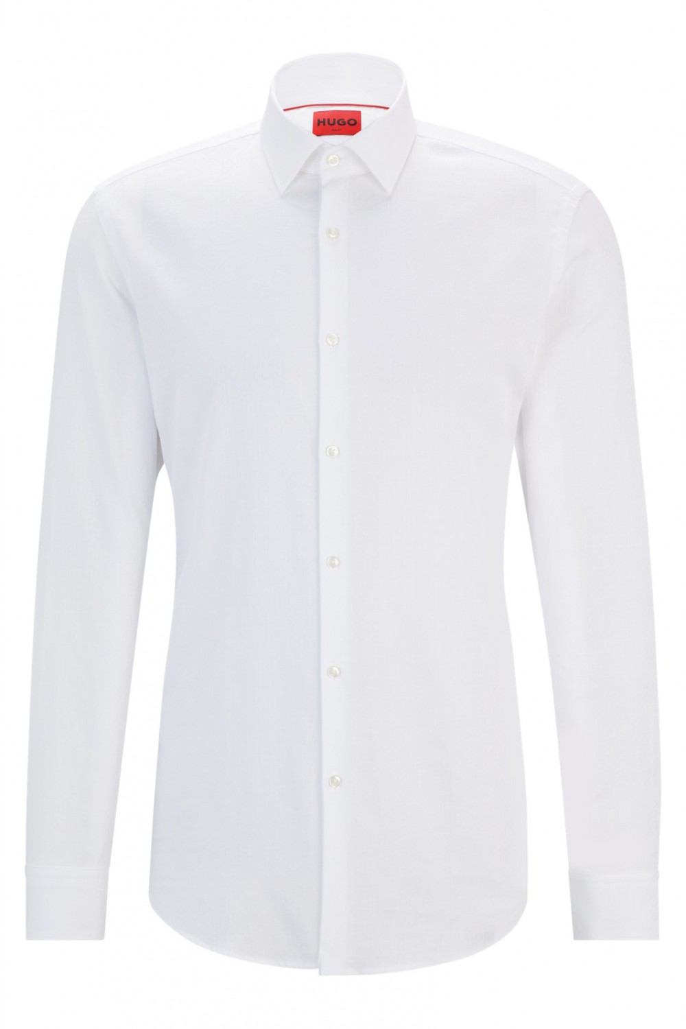 HUGO SLIM-FIT SHIRT IN COTTON WITH A STACKED-LOGO JACQUARD WHITE 50500965-199
