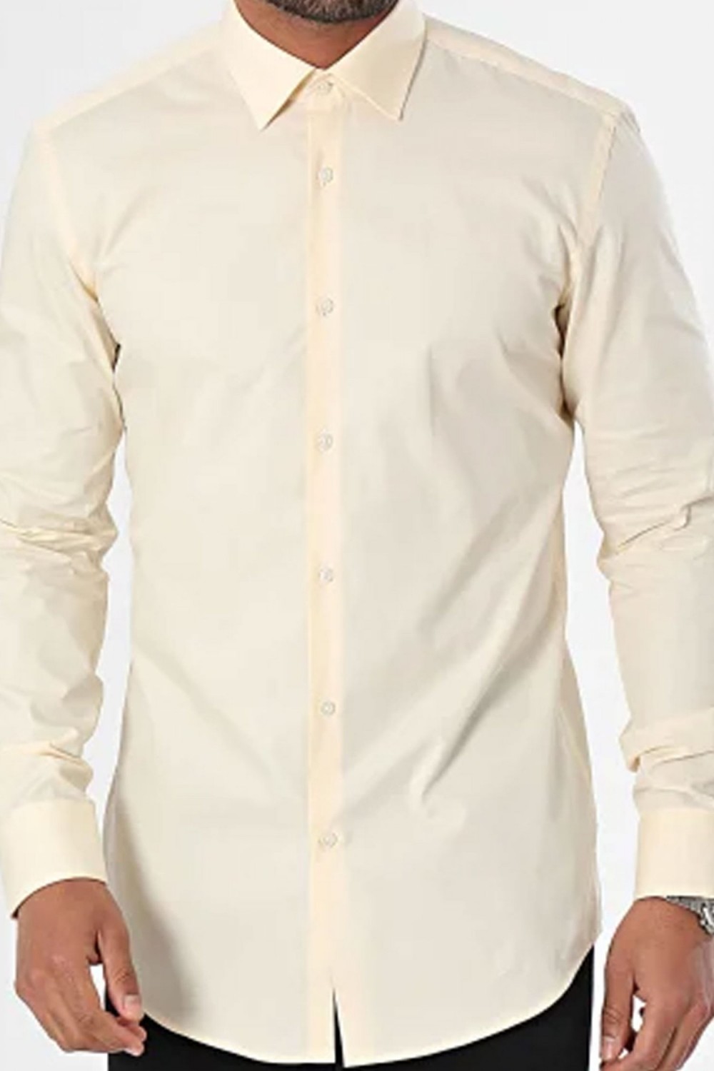 HUGO SLIM FIT SHIRT LIGHT YELLOW 50289499-121