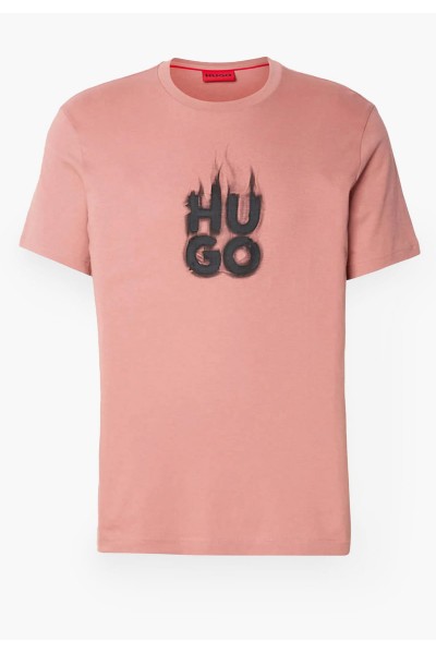 HUGO COTTON JERSEY DALAYER T-SHIRT PINK 50535363-695