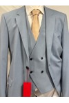 HUGO SUIT SLIM FIT HENRY/GETLIN 232X LIGHT BLUE AND GILET 50530116-483