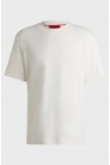 HUGO COTTON RELAXED FIT T-SHIRT WITH LOGO PRINT DAPOLINO NATURAL 50488330-102