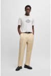 HUGO COTTON JERSEY T-SHIRT WITH GEOMETRIC LOGO EMBROIDERY WHITE 50534934-102