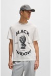 HUGO COTTON JERSEY T-SHIRT WITH SPIDER GRAPHIC PRINT WHITE 50530684-102