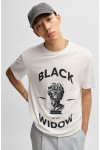 HUGO COTTON JERSEY T-SHIRT WITH SPIDER GRAPHIC PRINT WHITE 50530684-102