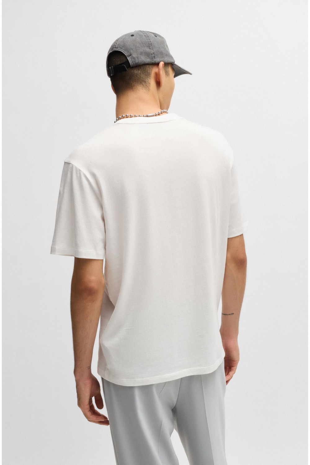 HUGO COTTON JERSEY T-SHIRT WITH SPIDER GRAPHIC PRINT WHITE 50530684-102