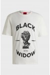 HUGO COTTON JERSEY T-SHIRT WITH SPIDER GRAPHIC PRINT WHITE 50530684-102