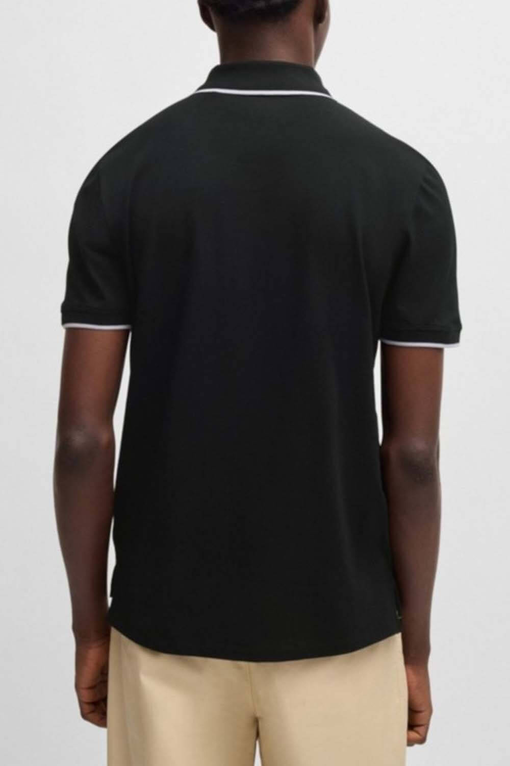 HUGO POLO SHIRT DINOSO222 BLACK LIGHT GREY LOGO 50467344-003