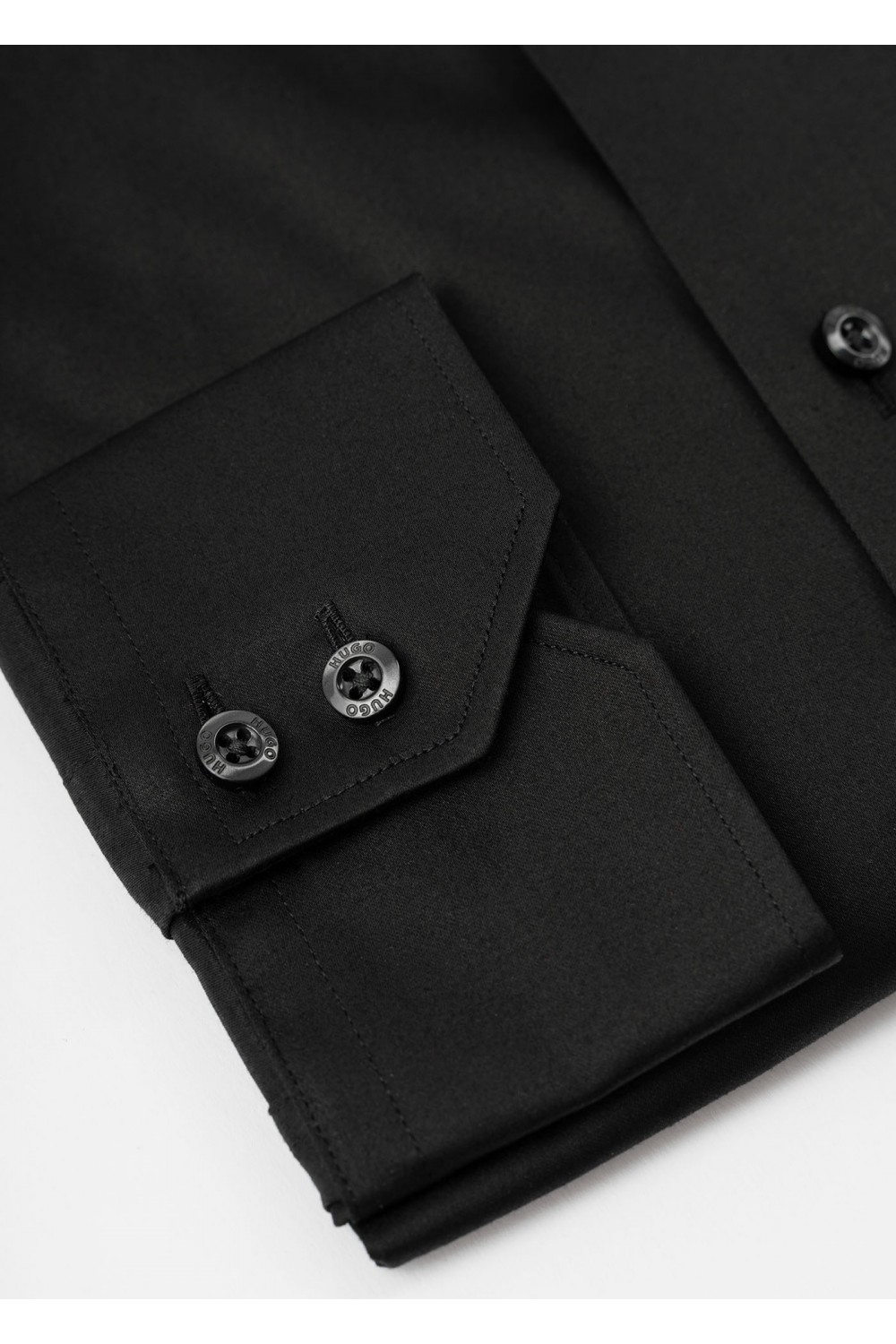 HUGO MODERN FIT COTTON SATEN SHIRT VIKKO BLACK 50519847-001