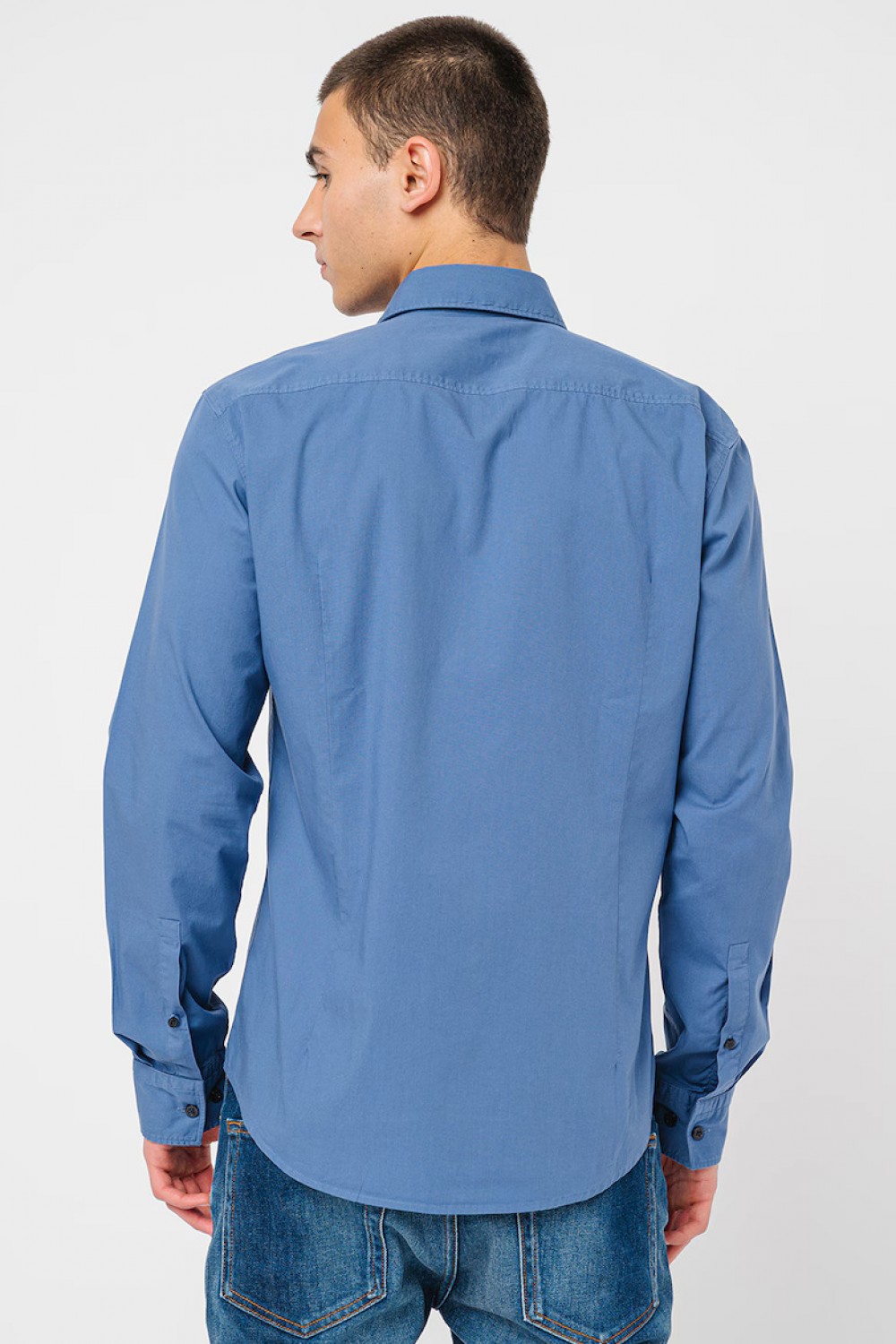 HUGO SLIM FIT POPLIN SHIRT ERMO BLUE 50500216-479