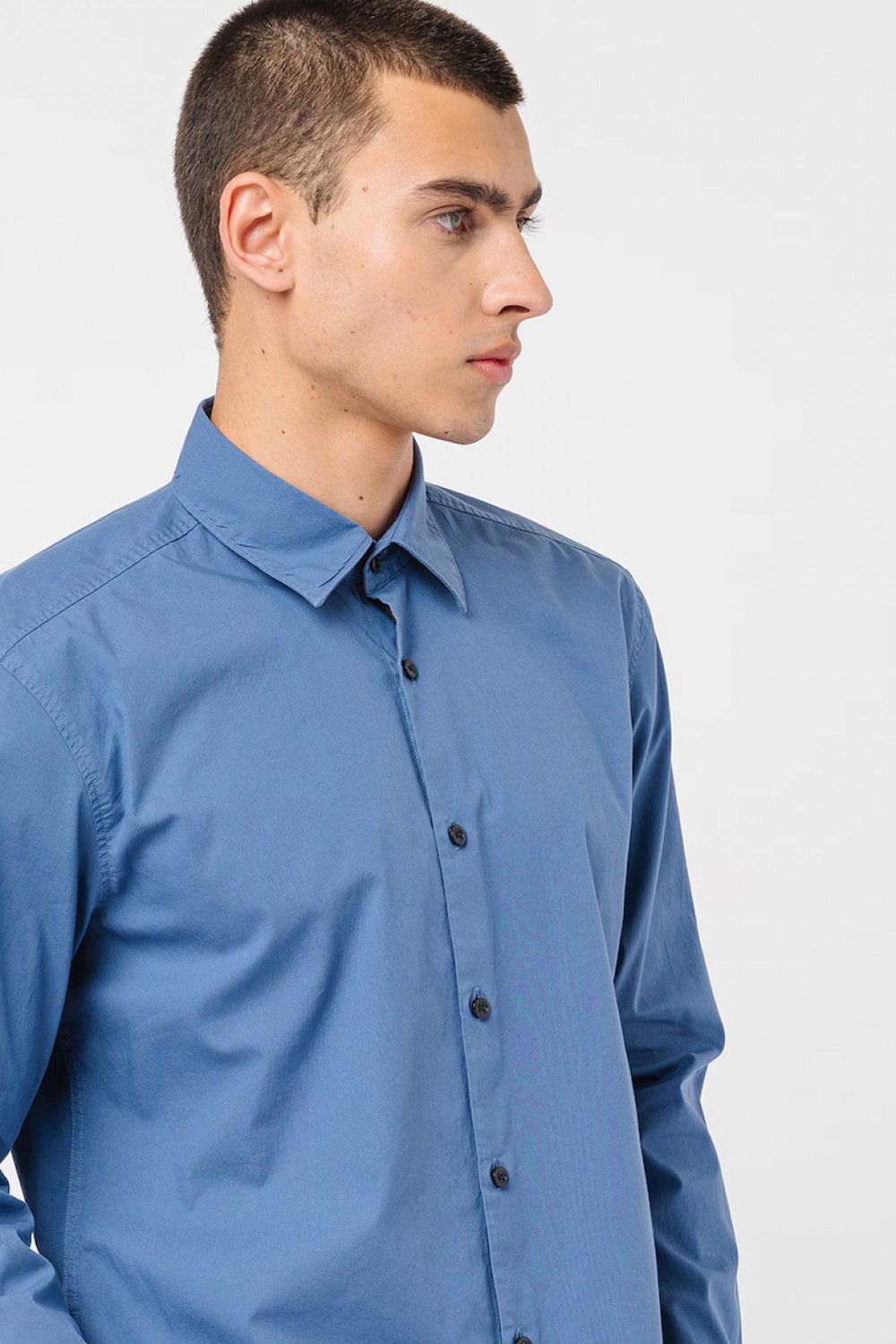 HUGO SLIM FIT POPLIN SHIRT ERMO BLUE 50500216-479