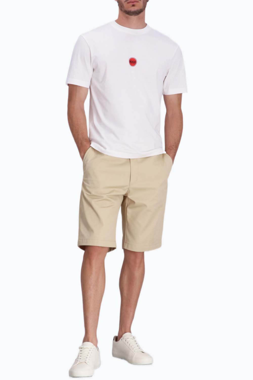 HUGO COTTON RELAXED FIT WITH RACING LOGOS WHITE-RED 50530647-102