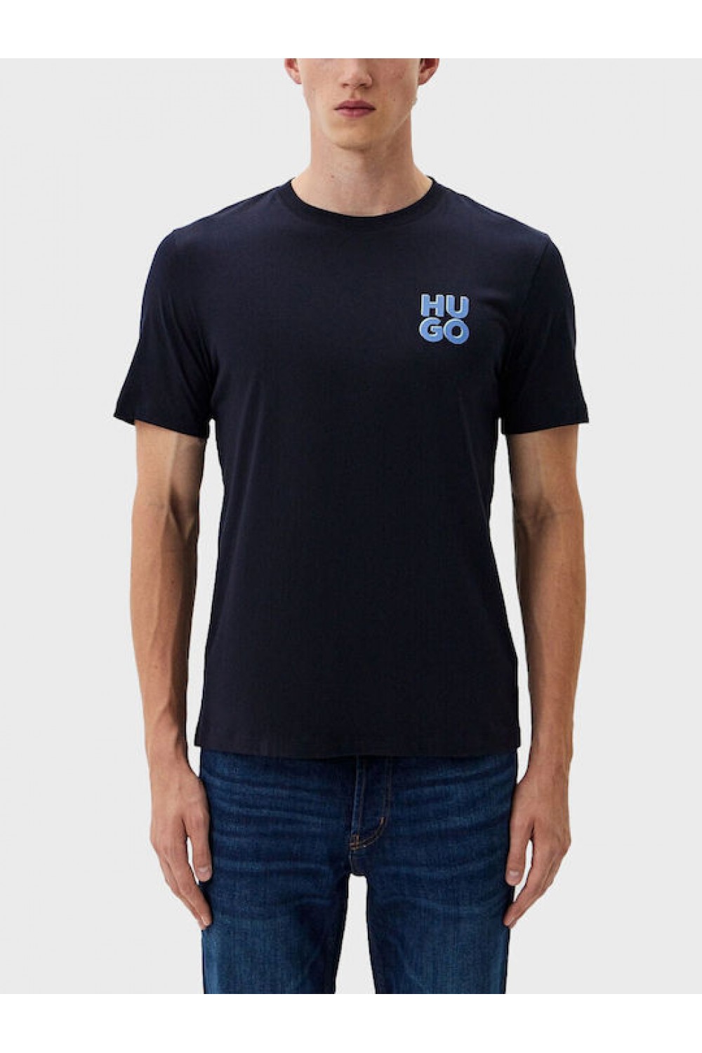 HUGO COTTON JERSEY T-SHIRT DIMONITI NAVY BLUE 50522434-405