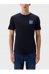 HUGO COTTON JERSEY T-SHIRT DIMONITI NAVY BLUE 50522434-405