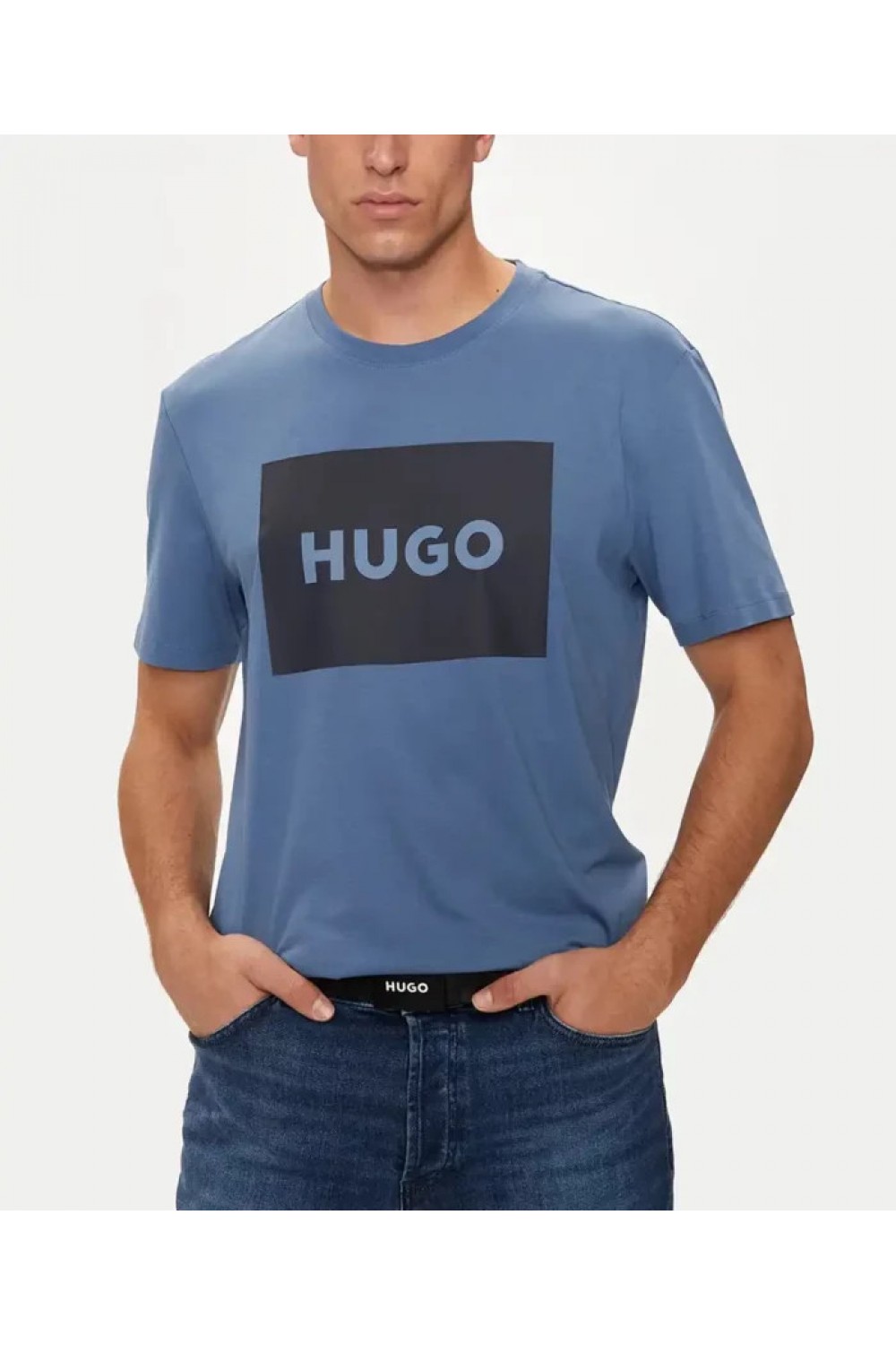 HUGO COTTON JERSEY T-SHIRT DULIVE BLUE 50467952-427
