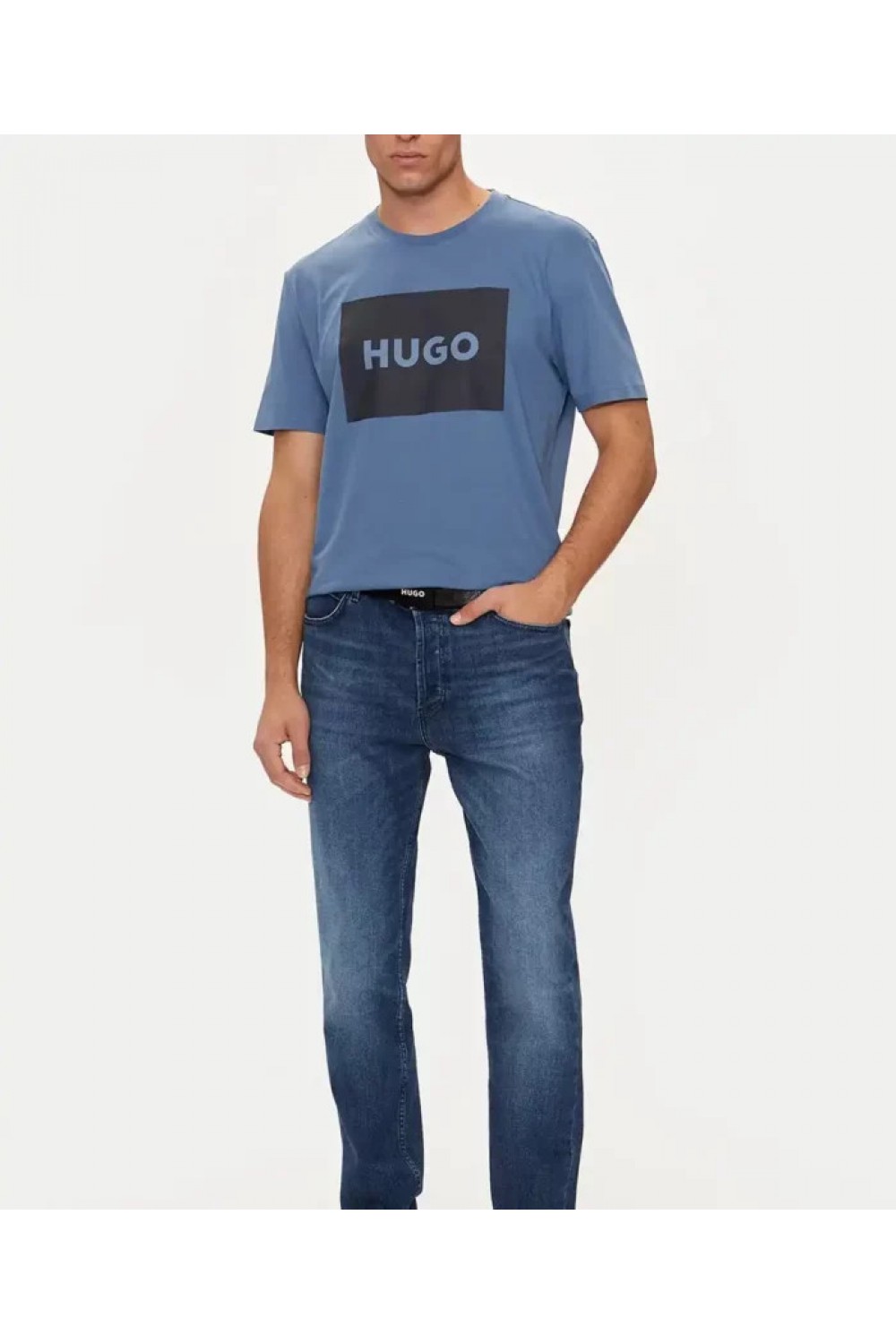 HUGO COTTON JERSEY T-SHIRT DULIVE BLUE 50467952-427
