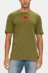 HUGO T-SHIRT DIRAGOLINO 212 WITH RED LOGO OPEN KHAKI 50447978-386