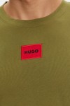 HUGO T-SHIRT DIRAGOLINO 212 WITH RED LOGO OPEN KHAKI 50447978-386