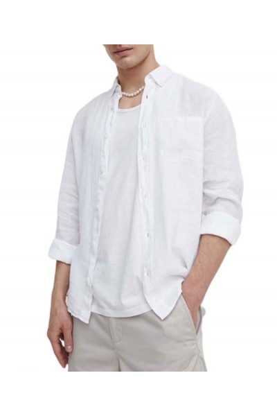 HUGO STRAIGHT FIT LINEN SHIRT ERMANN WHITE 50514162-199