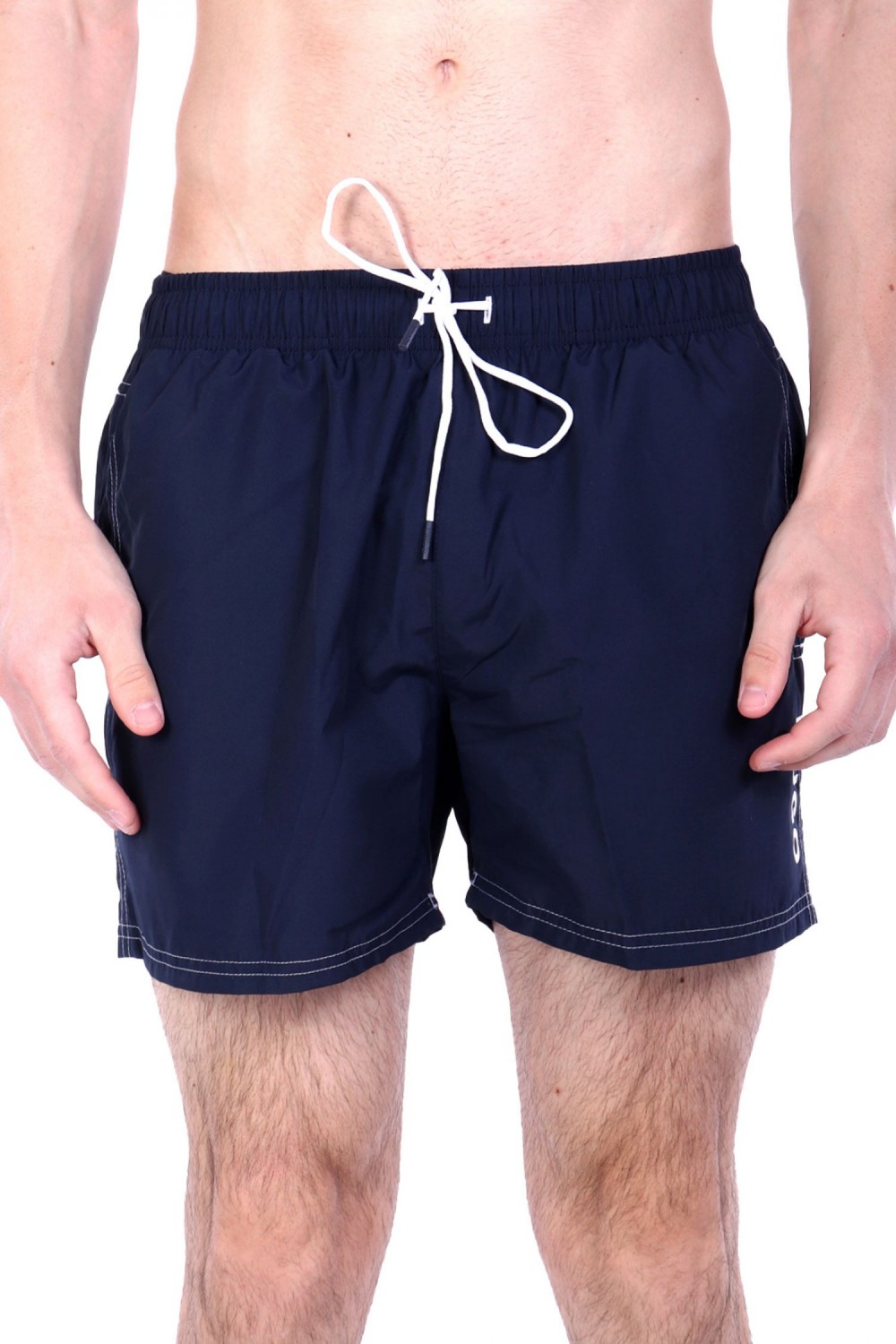 HUGO SWIM SHORTS MAX WITH LOGO PRINT BLUE NAVY 50533787-410