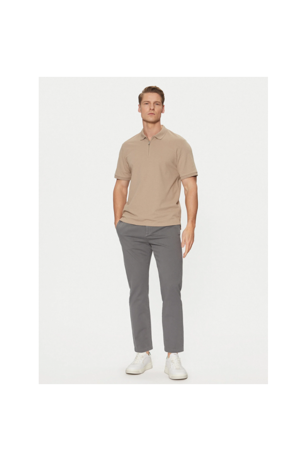 HUGO SLIM FIT CHINO PANT DAVID22D COTTON GABARDINE GREY 50533851-086