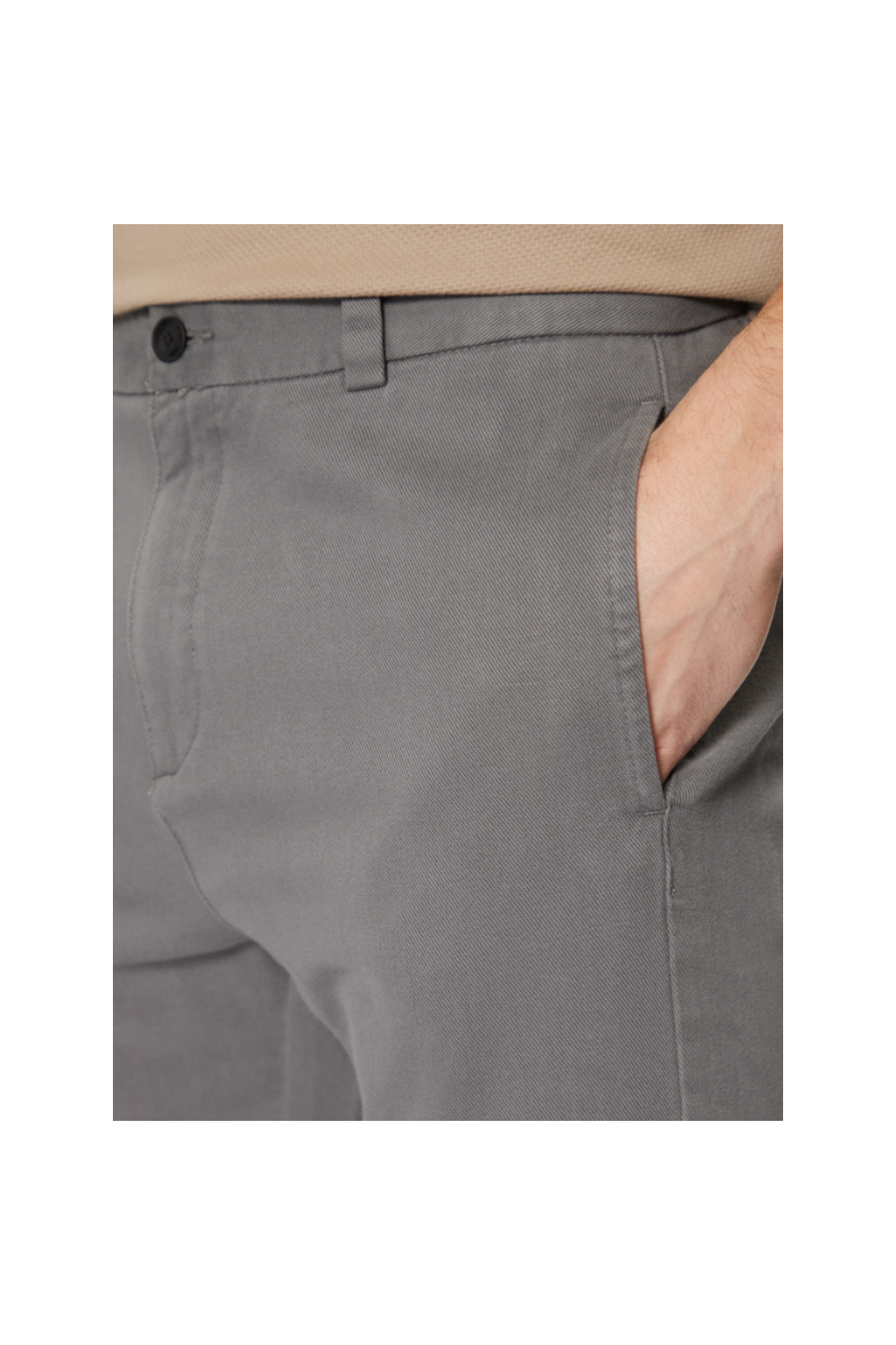 HUGO SLIM FIT CHINO PANT DAVID22D COTTON GABARDINE GREY 50533851-086