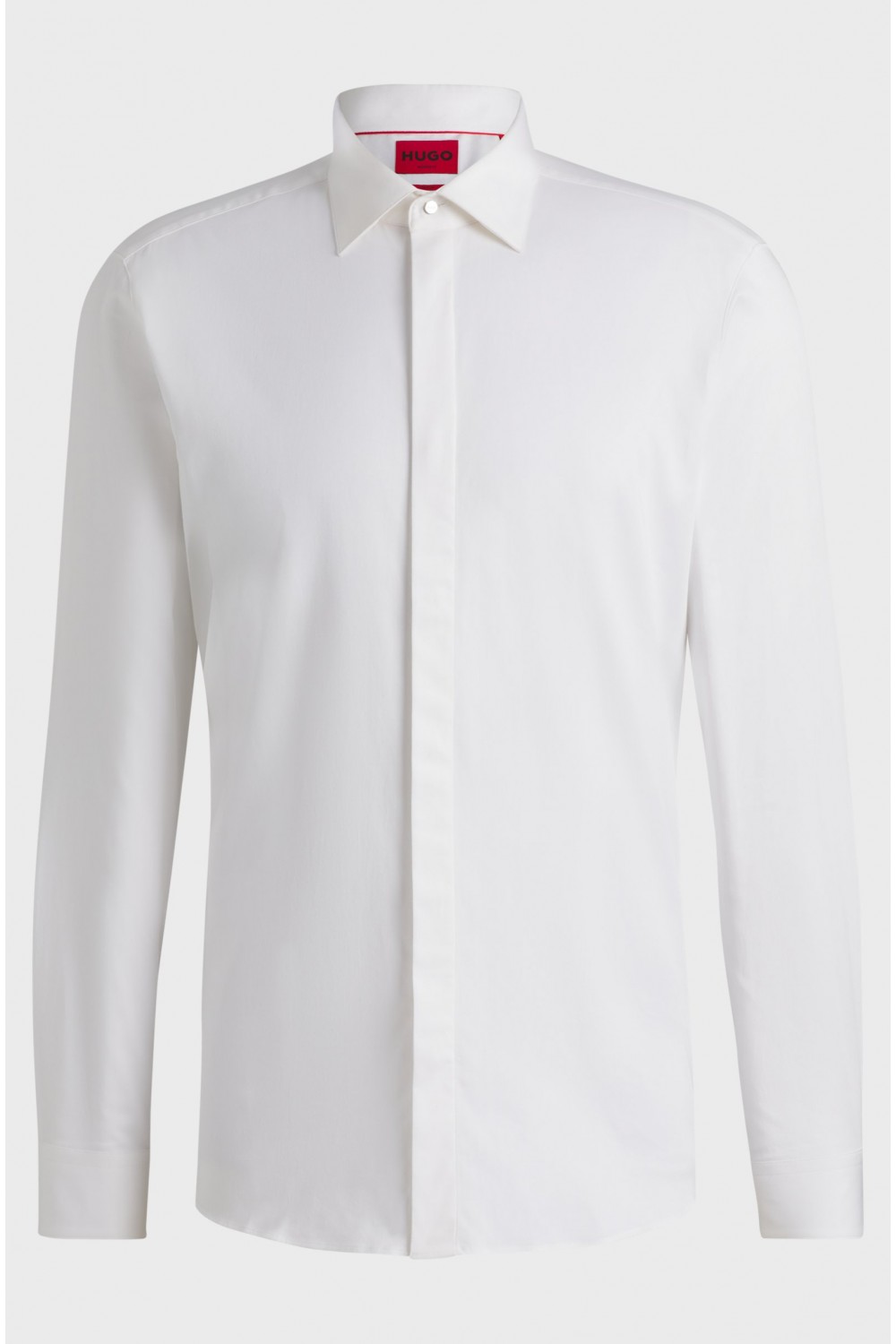 HUGO MODERN FIT COTTON SATEN SHIRT WHITE 50539717-199