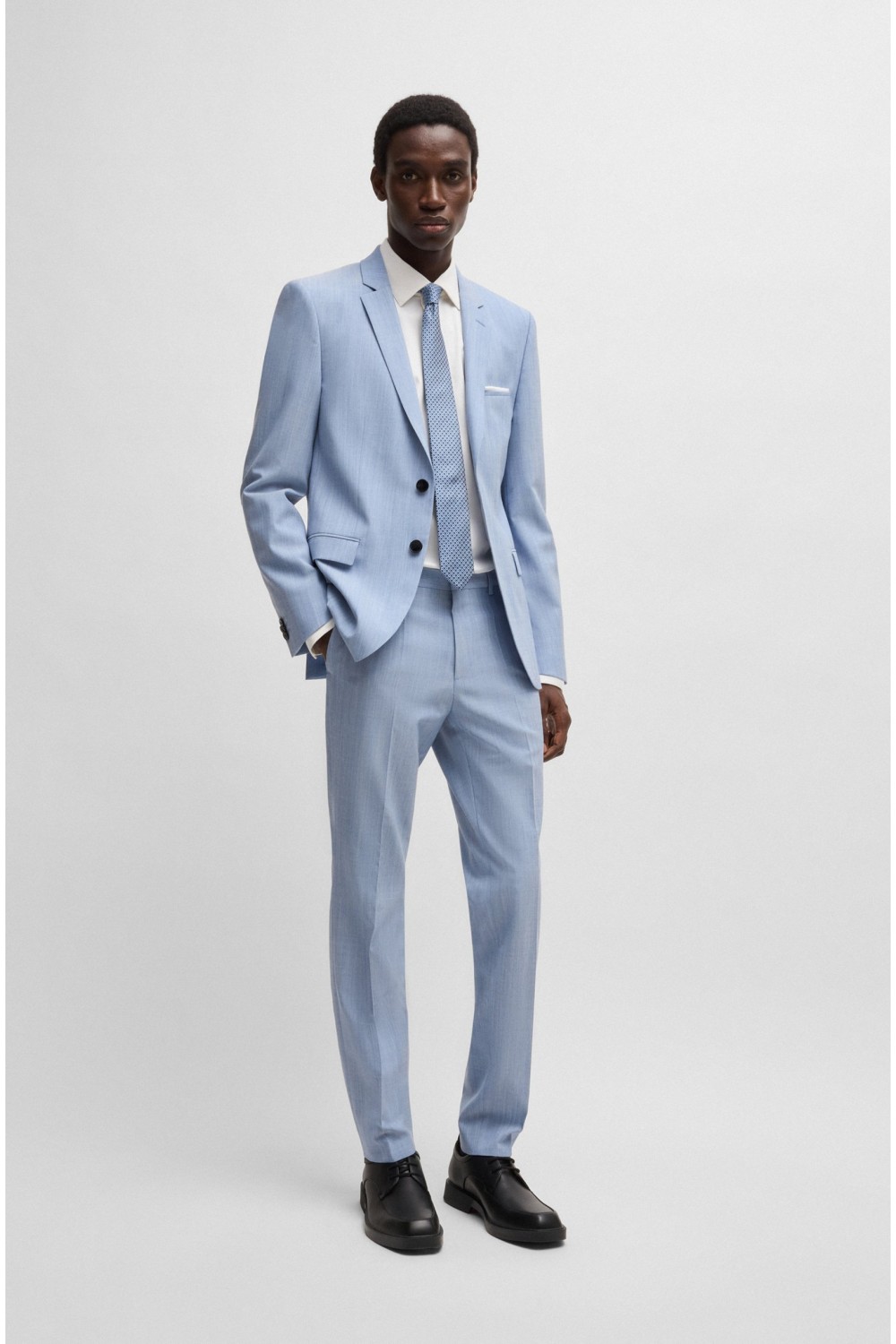 HUGO MODERN FIT COTTON SATEN SHIRT WHITE 50539717-199