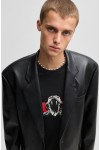 HUGO OVERSIZED FIT T-SHIRT WITH ANIMAL GRAPHIC BLACK 50530607-001