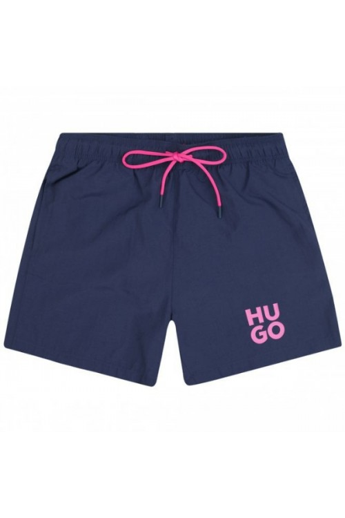 HUGO SWIM SHORTS PAOLO WITH LOGO PRINT PINK 50545464-410