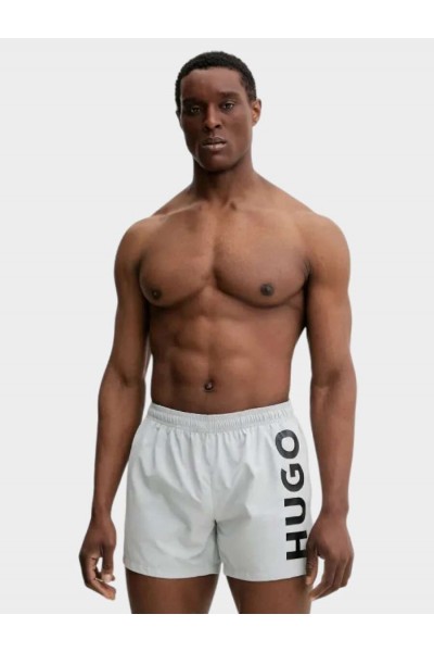 HUGO SWIM SHORTS ABAS WITH LOGO PRINT GRAY 50513979-050