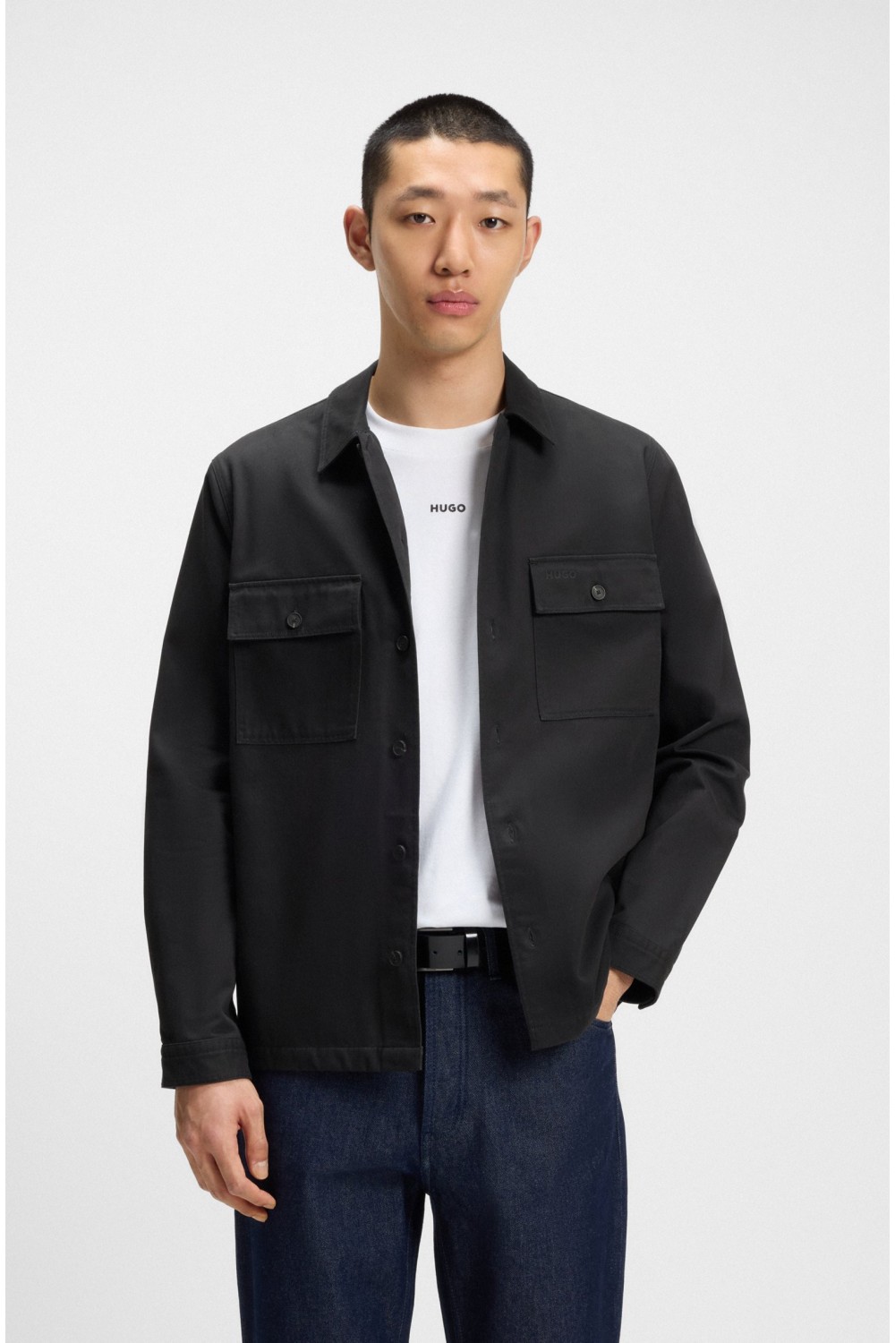HUGO EPOLDO OVERSHIRT BLACK 50545383-001