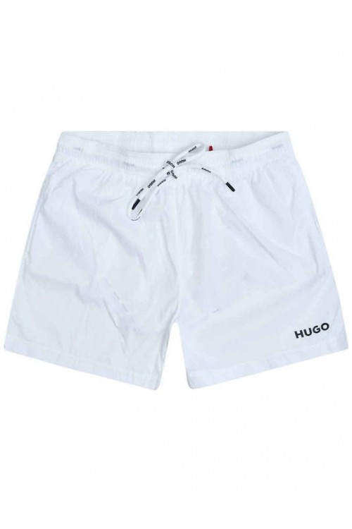 HUGO SWIM SHORTS HAITI WITH LOGO PRINT WHITE 50469312-102