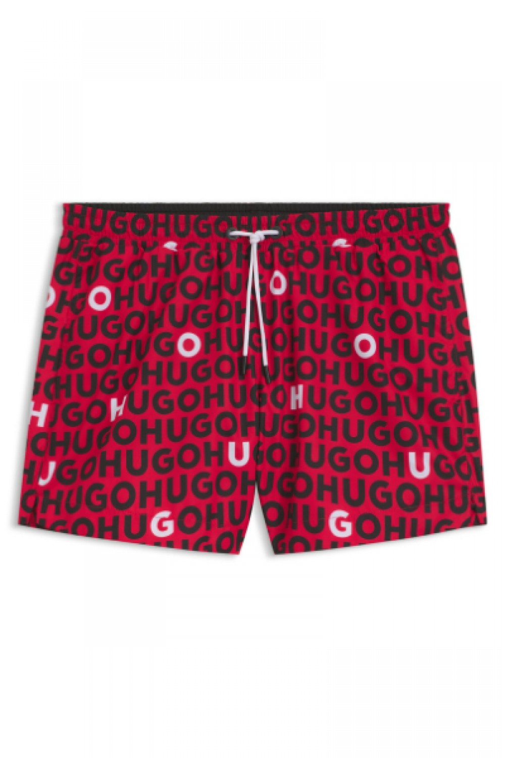 HUGO SWIM SHORTS TORTUGA WITH LOGO PRINT BLACK-RED 50535412-612