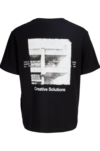 JACK & JONES PHOTO BACK TEE SS CREW NECK BLACK 12292951