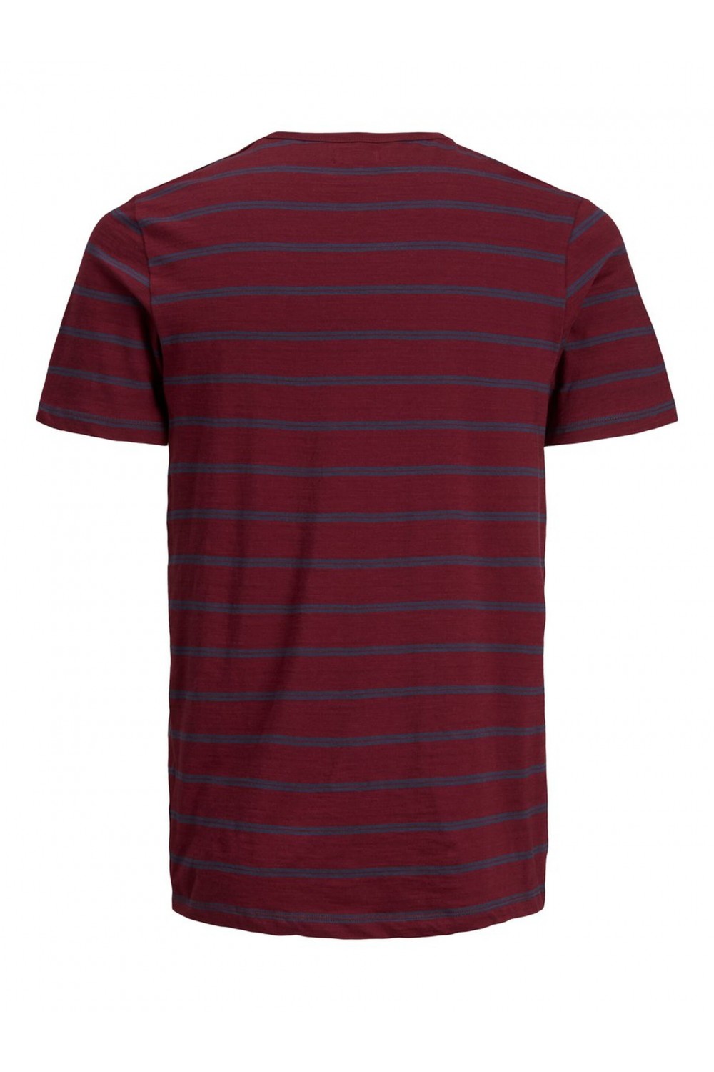 JACK & JONES JPRBEN STRIPE SPLIT NECK TEE PRE ZINFANDEL/SLIM