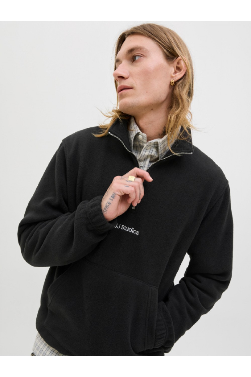 JACK & JONES SOHO HALF ZIP FLEECE SN BLACK 12279680