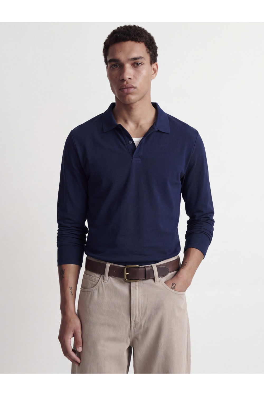JACK & JONES PRKANE POLO LS NAVY BLAZER 12306293