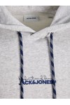 JACK & JONES KENDRICK SWEAT HOOD WHITE MELANGE 12298421