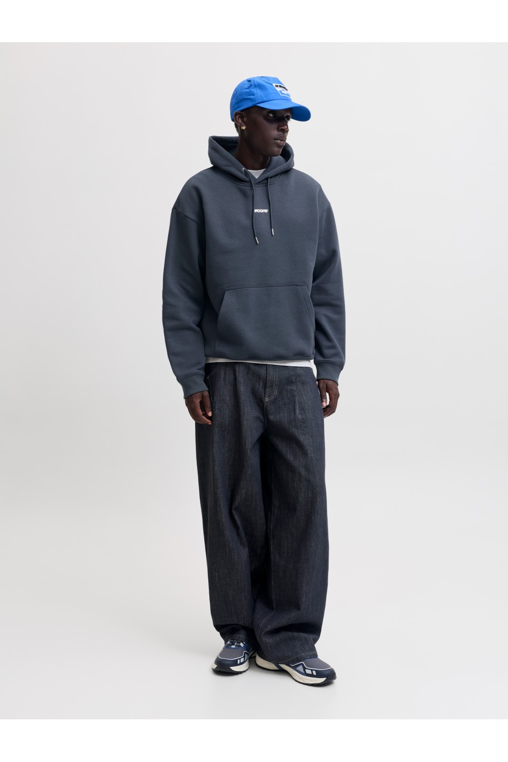 JACK & JONES COCLUB BACK SCRIPT PRINT SWEAT HOOD SN OUTER SPACE 12300458