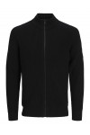 JACK & JONES CLEVELAND KNIT ZIP CARDIGAN BLACK 12298551