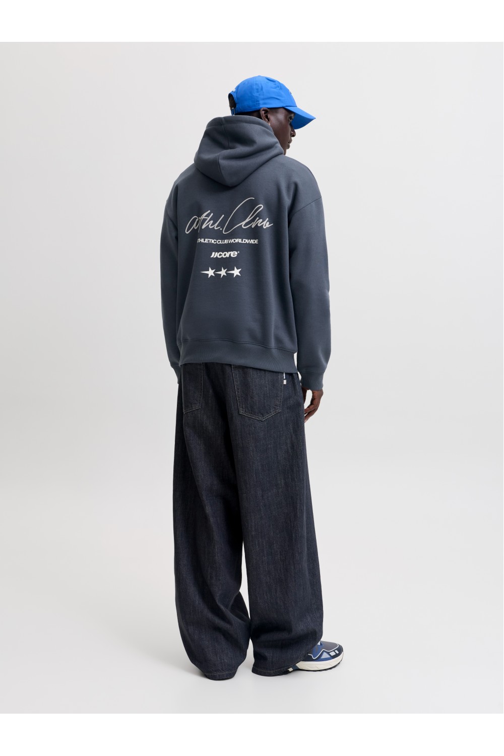 JACK & JONES COCLUB BACK SCRIPT PRINT SWEAT HOOD SN OUTER SPACE 12300458