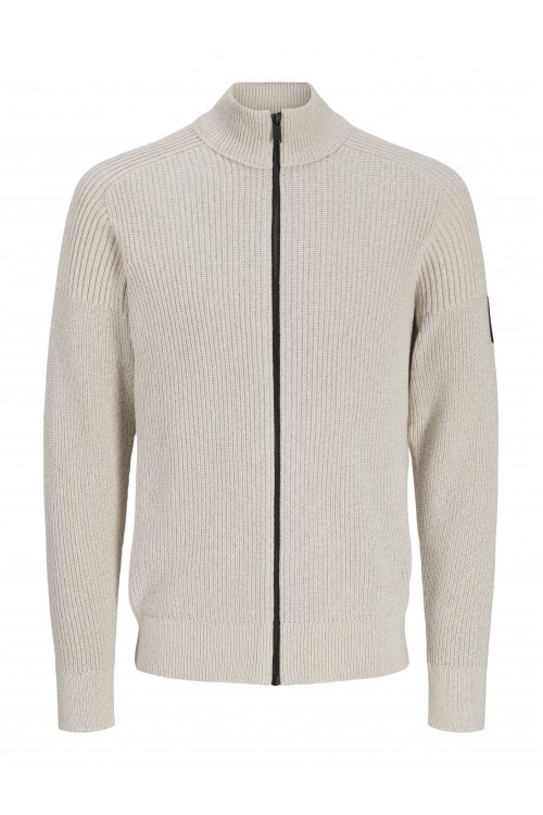 JACK & JONES CLEVELAND KNIT ZIP CARDIGAN MOONBEAM 12298551